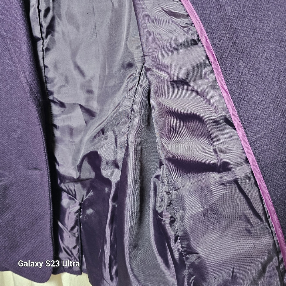 New York & Company purple blazer wool blend size 4 - Picture 7 of 11